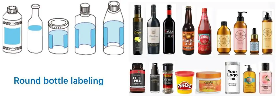 Automatic Round Bottle Labeler Sticker Surface Labeling Machine