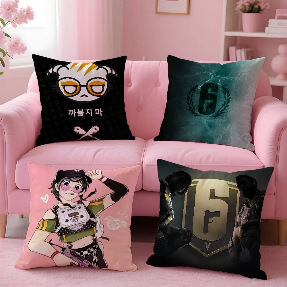 Tom C-Clancys R-Rainbow Six Siege Game Kissenbezug, Muster, bedruckter Kissenbezug für Wohnzimmer, Sofa, Kissenbezug und Schlafzimmerdekoration