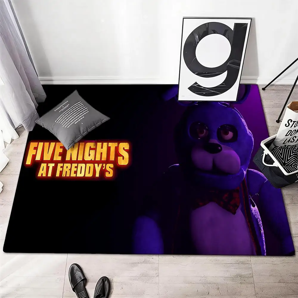 Five Classic Anime N-Nights-F-Freddy Floor Mat Soft Thickened Flannel Door Mat Non-Slip Living Room Rug Home Decor
