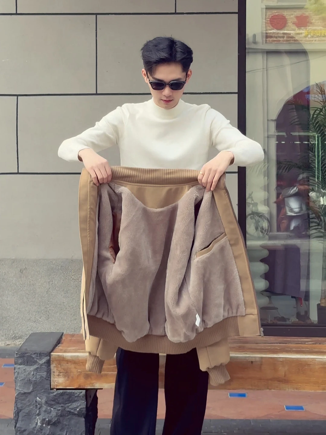 

Мужская зимняя хлопковая куртка с воротником-стойкой из овечьего вельвета, утепленная, с длинными рукавами, молодежная, модная, повседневная одежда