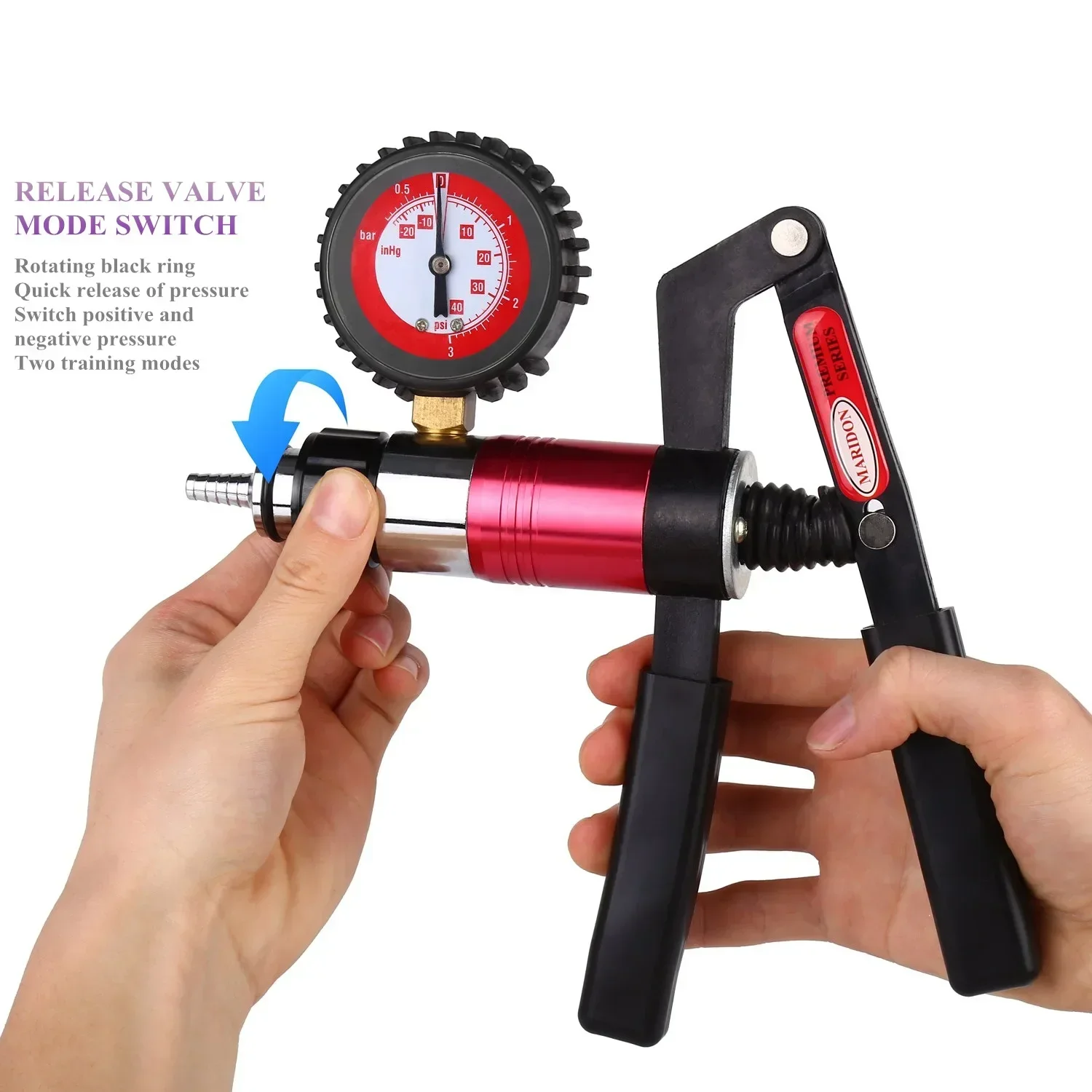 Electric Manual Vacuum Pump for Men with Pressure Gauge Suction Handle Negative Pressure Trainer Adult Anal Pump Toy Accessory