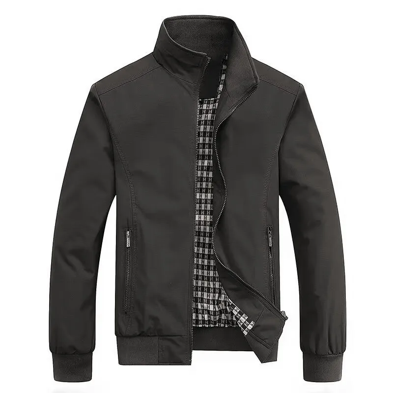Coat Men Coats Solid Stand Neck Jackets Full Sleeve Work Evening Y2k Streetwear Casual Jacket Outerwear Slim Fit Autumn Winter