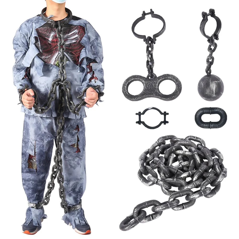 

Halloween Party Prisoner Chain Toys – Plastic Shackles Props for Haunted House & Cosplay Party for Kids & Adults