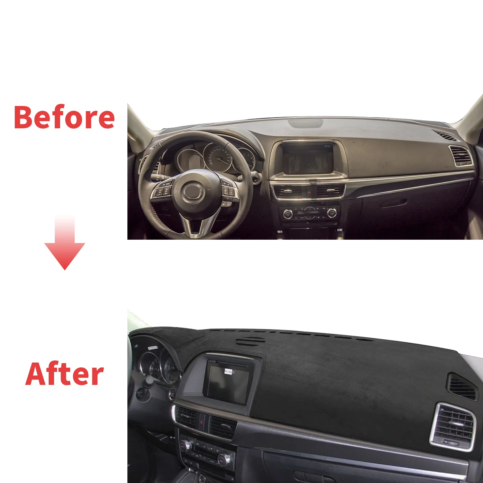 صالح لمازدا CX-5 CX5 2013 2014 2015 2016 داشمات غطاء لوحة القيادة وسادة اكسسوارات السيارات داشمات ظلة السجاد الواقي #2