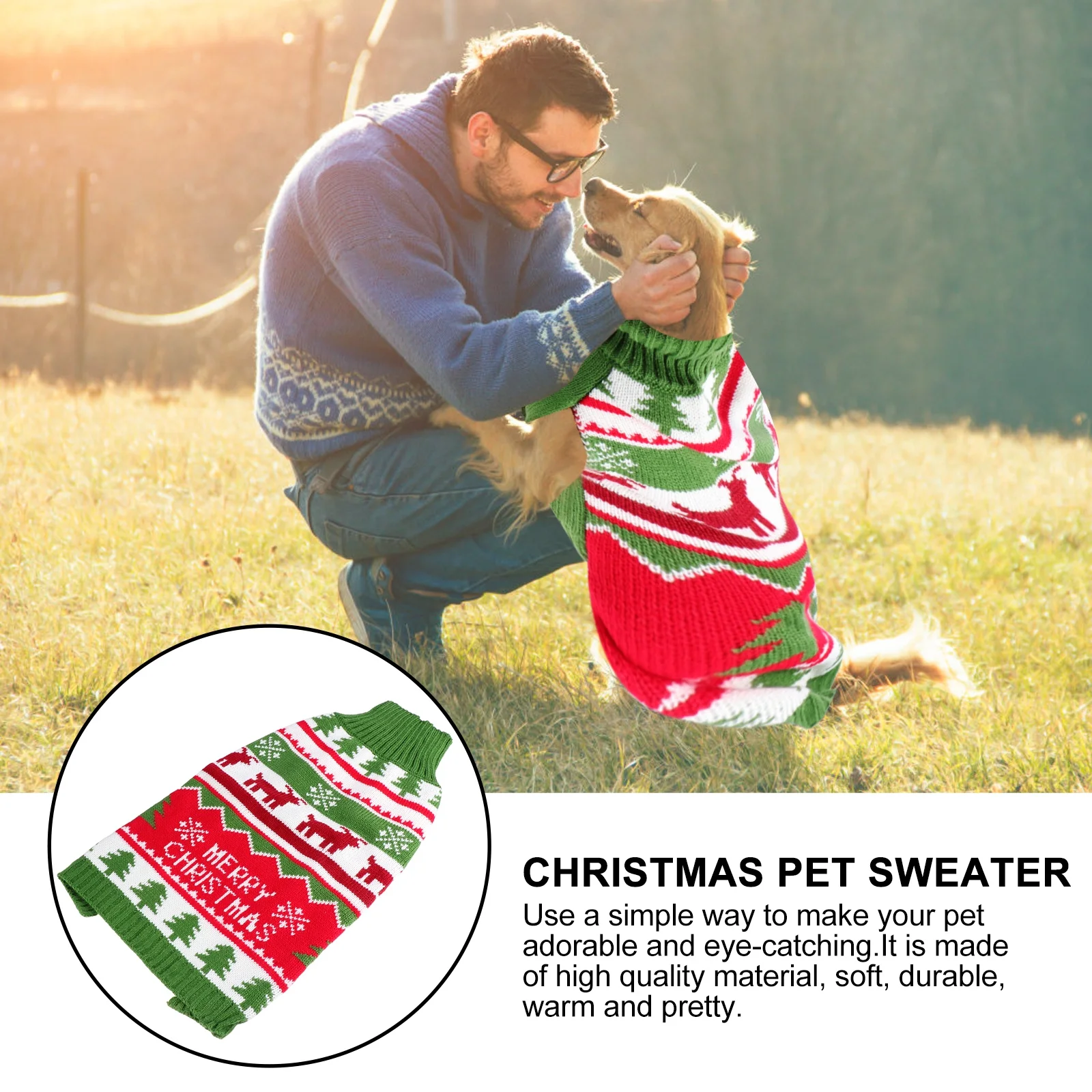 

Dog Knitted Sweater Elk Design Pet Winter Garment Cute Party Wear for Dogs Christmas Celebration Outfit Dog Clothes