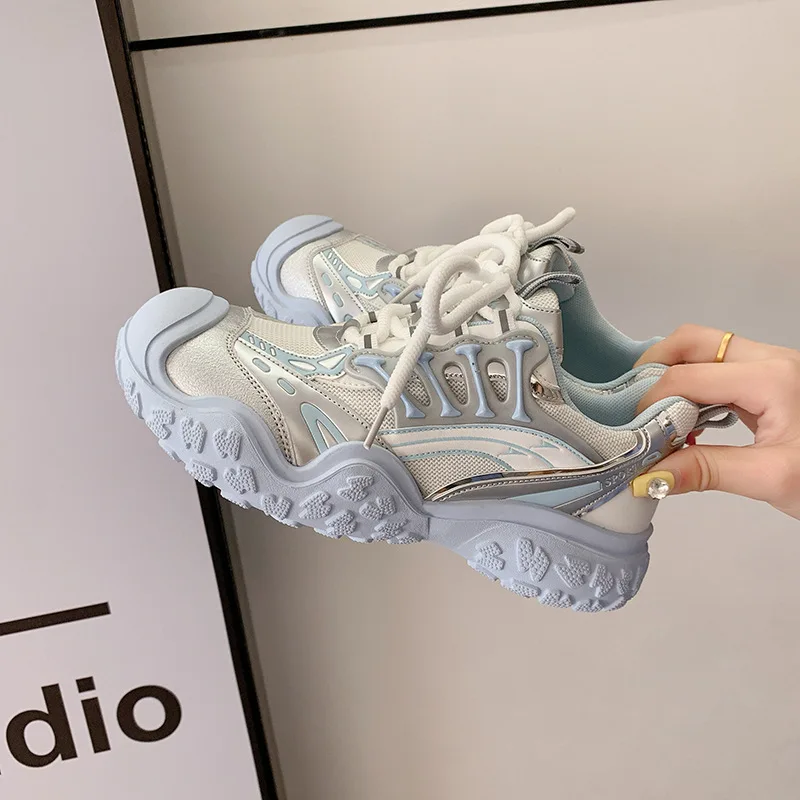 

Mech Thick Soled Women's Camping Sneakers, Fashionable, Trendy, Breathable Outdoor Anti Slip, Hiking Shoes, Mountaineering Shoes