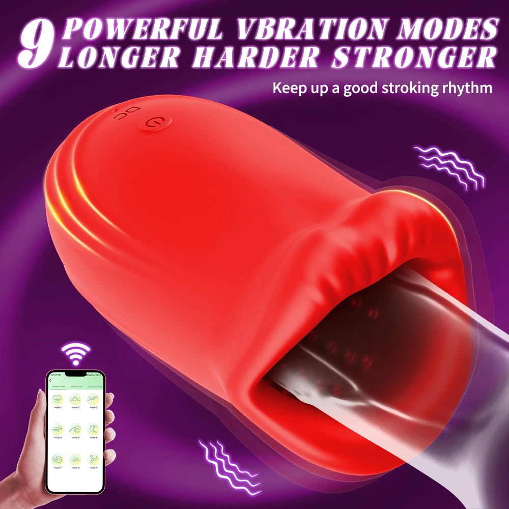 คอลึกชายอวัยวะเพศชายการฝึกอบรมถ้วยลิ้นเลียVibratorอมควยเพศของเล่นMens Glansกระตุ้นการออกกําลังกายMasturbatorสําหรับชาย