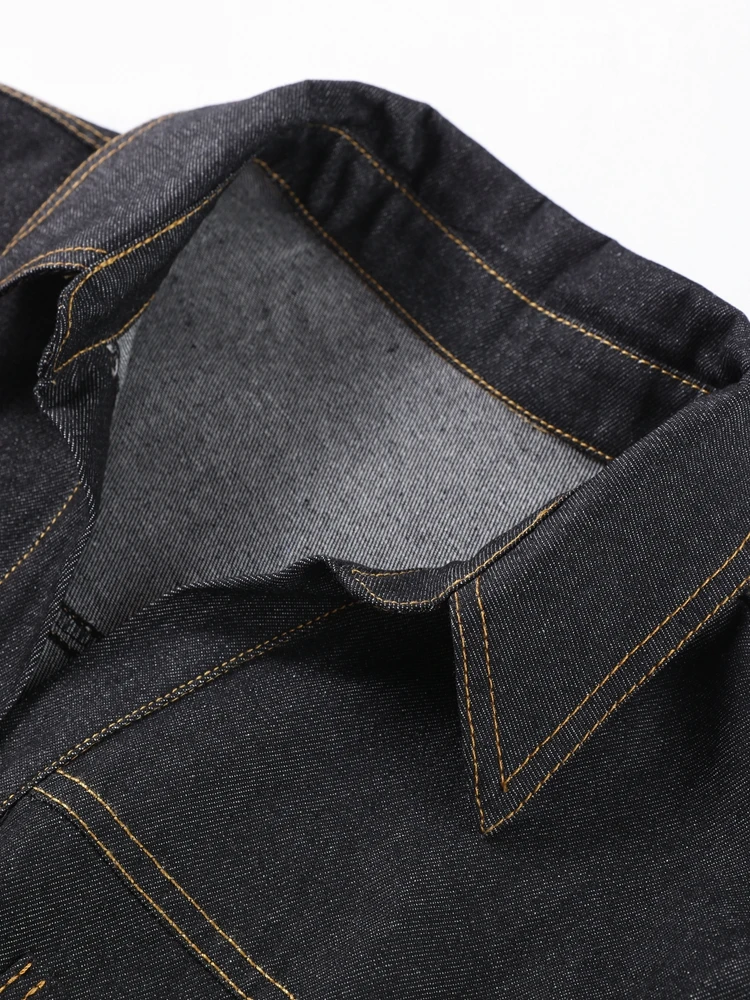 2026 Spring Lady Outfits Street Vintage Denim Pants Sets Women Slim Long Sleeve Lapel Single Breasted Jacket Straight Trousers