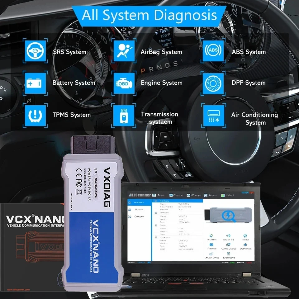 VXDIAG NANO NX600 For GM WIFI USB Car Diagnostic Tool ECU Coding J2534 Protocol Automotive Scanner For Chevrolet Active Test