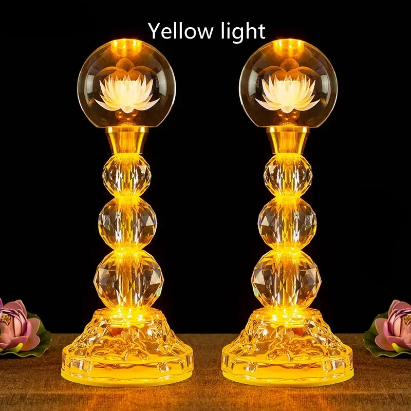 2pcs /34cm Crystal Simulation Candlestick Living Room Home Decor Buddhist Hall  Buddhist Utensils Feng Shui Decor Candle Holder