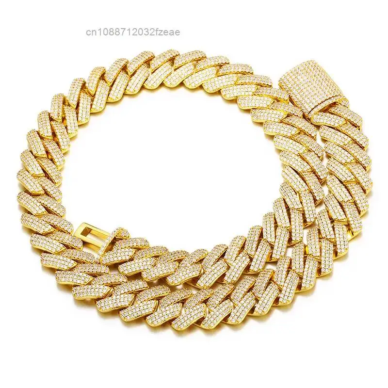 Luxury Moissanite Cuban Link Chain 20MM Big Size Full Iced Out Miami Cuban Link Necklace VVS Moissanite Diamond Cuban Link Chain