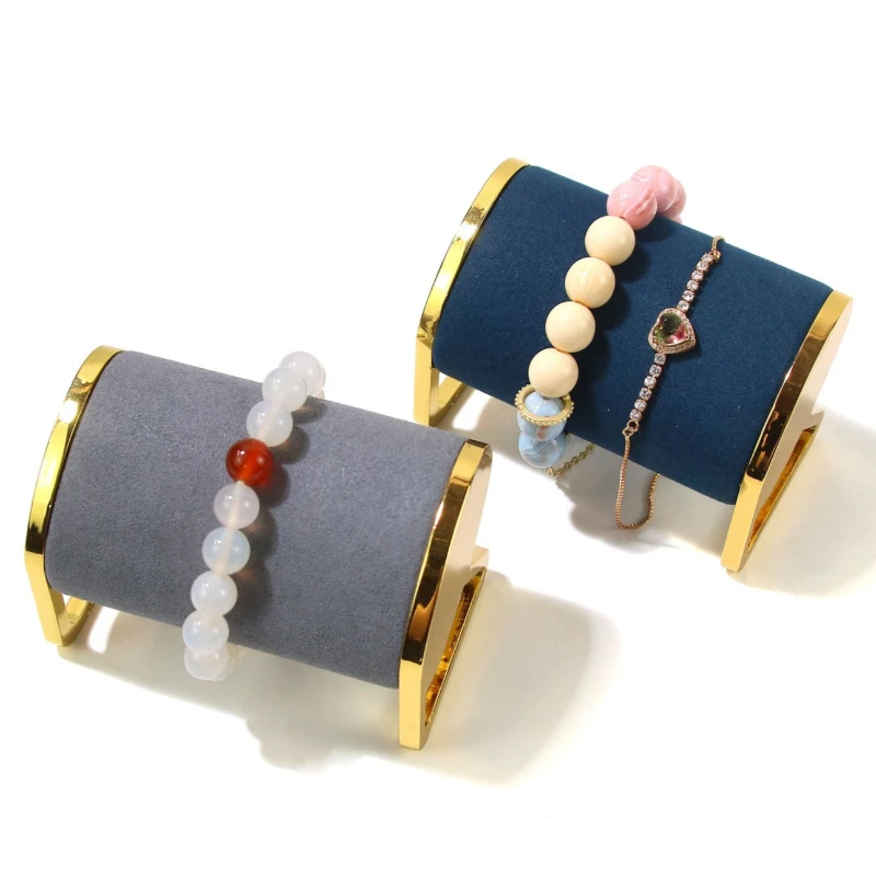 

Textured Valuable Watch Stand Rack Solid Color Jewelry Bracelet Display Holder Pendant Decoration Storage Elliptical Shelf Stand
