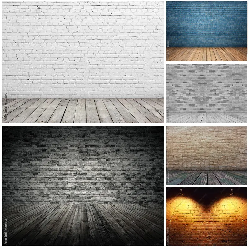 

SHUOZHIKE Art Fabric Vintage Brick Wall Wooden Floor Photography Backdrops Photo Background Studio Prop ZXX-30