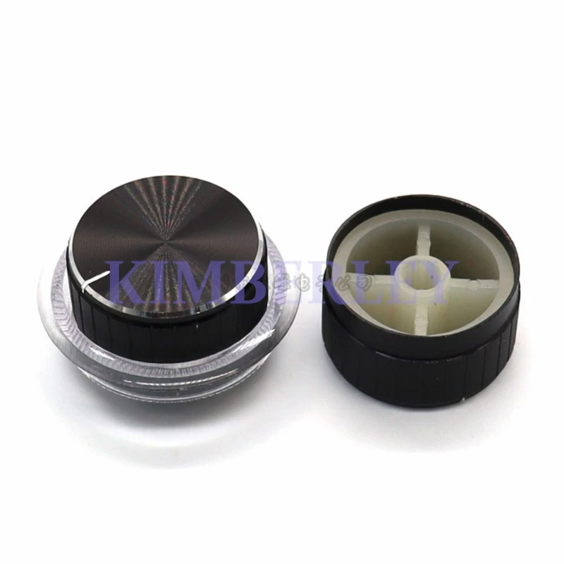 2 Piece 30MM Aluminum Alloy Knob Cap Power Amplifier Volume Adjustment Knob Cap Metal Knob Cap With Lamp Cup two-piece Set