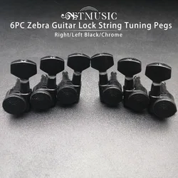 6Pcs Guitar Lock String Tuning Pegs Machine Heads for 3R3L/6R/6L Electric/Acoustic Guitar Black/Gold/Chrome