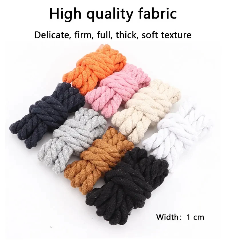 0,8 cm dicke, runde Schnürsenkel, hochwertige, einfarbige Baumwoll-Schnürsenkel, geeignet für Laufschuhe, 100/120/140 cm, Schnürsenkel für Stiefel, 1 Paar/2 Paar. – Detail 5