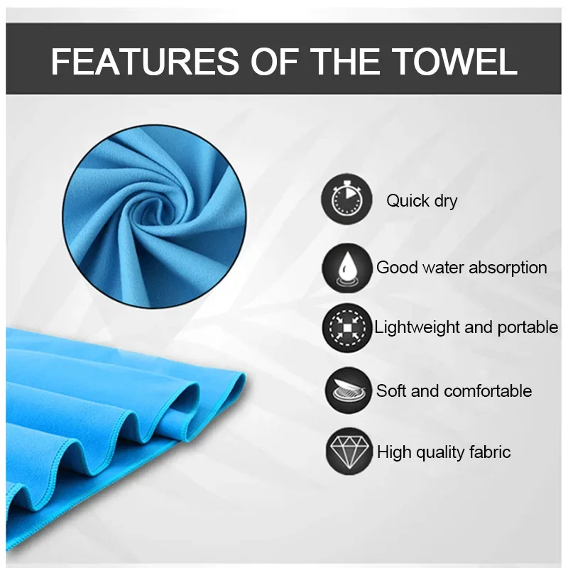 Microfiber Towel Swimming Beach Bath Towels Gym Sports Golf Quick-Drying Super Absorbent Camping Towel Lightweight Yoga Towel