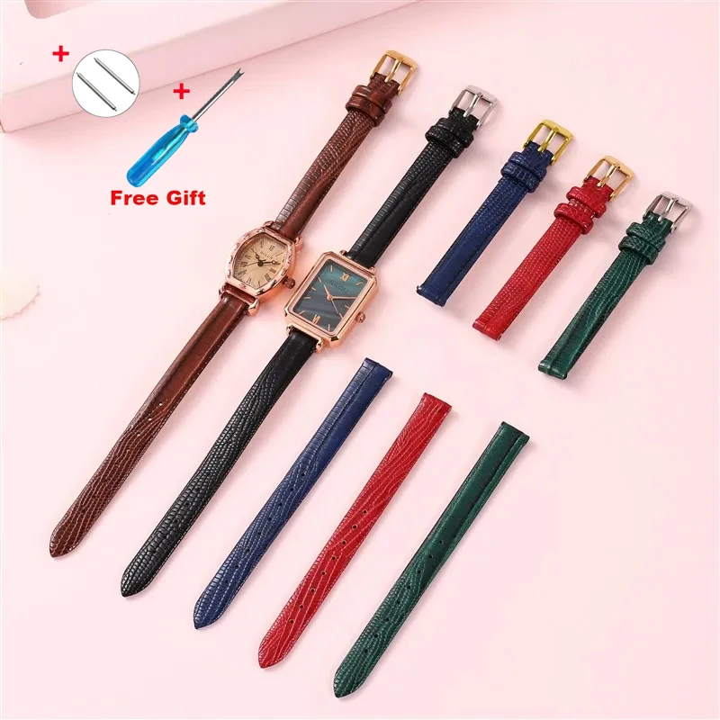 （flash sale） Slim Genuine Watch Leather Strap Lizard grain For Women Watch band Hight Quality 8mm 10mm 12mm 14mm 16mm