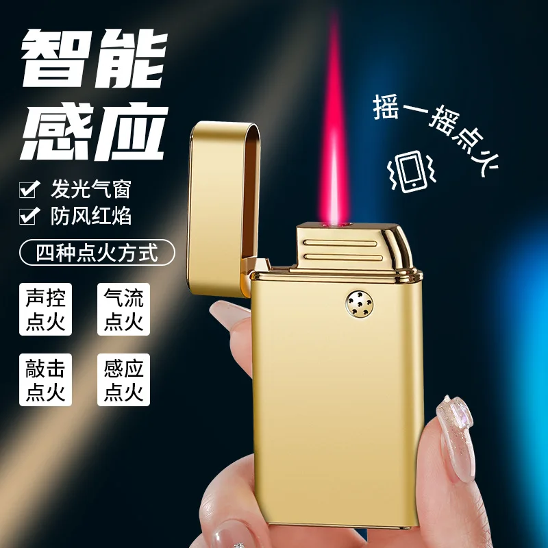 OB938 Creative Voice Control Ignite Inflatable Lighter Retro High end Charging Hybrid Fire Machine Durable Gift for Boyfriend