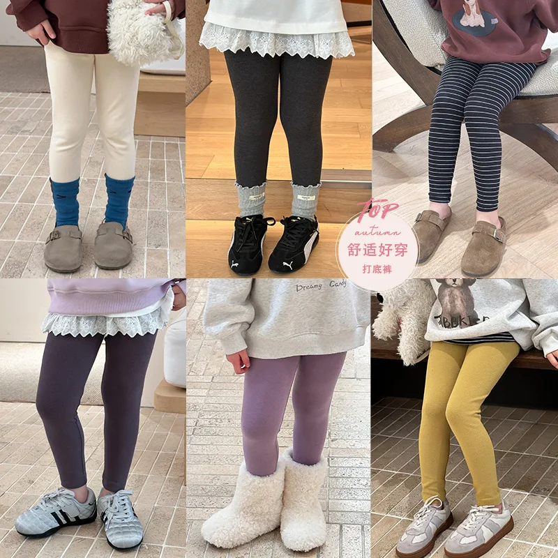 2025 Autumn Korean version girls' high elasticity skin friendly 280g wool pull frame elastic leggings