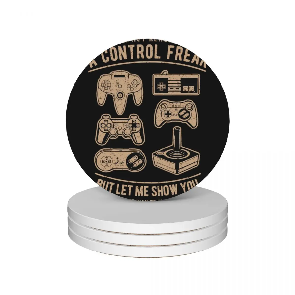 

Retro - Game Control Freak Ceramic Coasters (Set of 4) for drinks set mug set Coasters