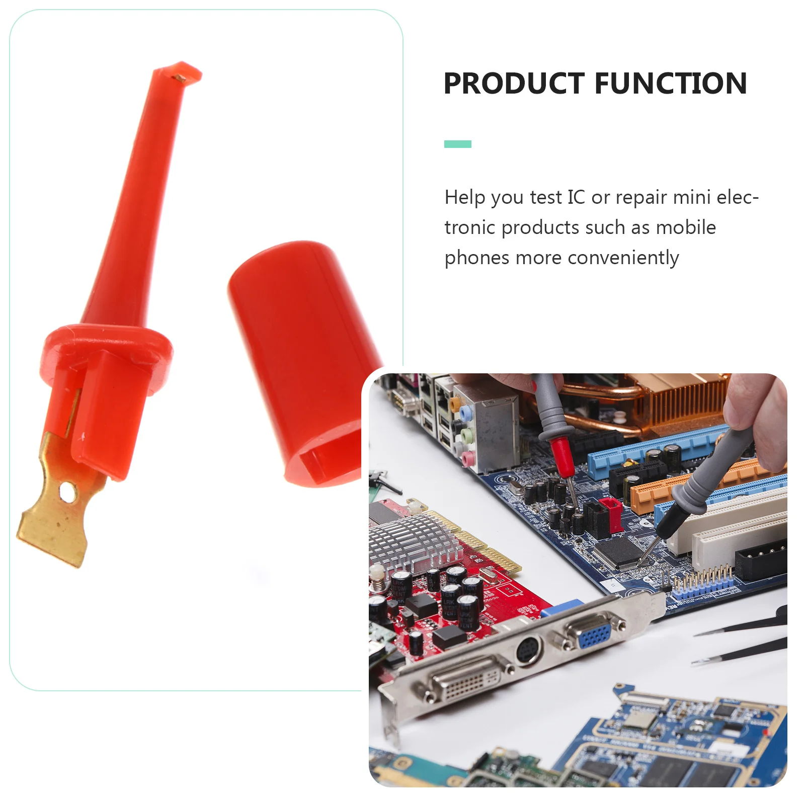 

20Pcs Test Hook Clips Plastic Multimeter Tester Hooks Electrical Testing Probe Grabber for Phone Circuit Tools