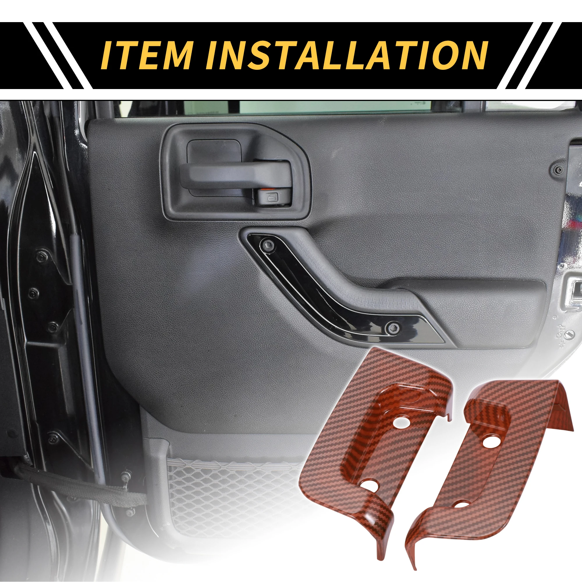 

UXCELL Rear Door Latch Lock Cover Trim for Jeep Wrangler JL JLU 2018-2024 Red