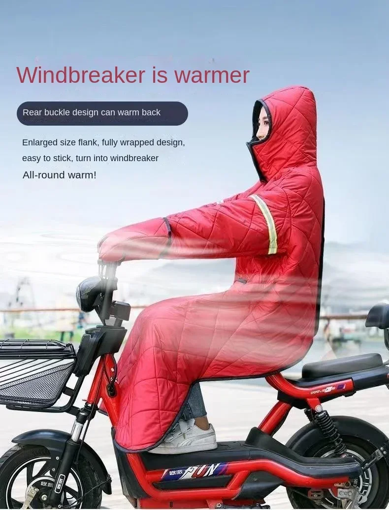 Bicicletta elettrica equitazione calda giacca a vento inverno uomo donna peluche e spessa ciclismo frangivento trapunta e copertura fredda abbigliamento caldo