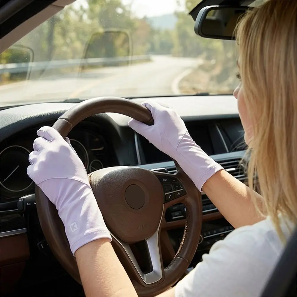 

Sunscreen Ice Silk Gloves Thin Touch Screen Anti-UV Gloves Non-slip Lengthened Wrist Sun Protection Gloves