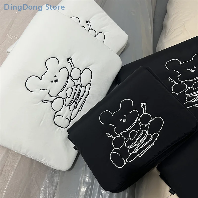 Cartoon Cute Bear Foldable Laptop Computer Sleeve Bag 11/13/15 Inch Handbag For Macbook For IPad Pro For DELL For HP