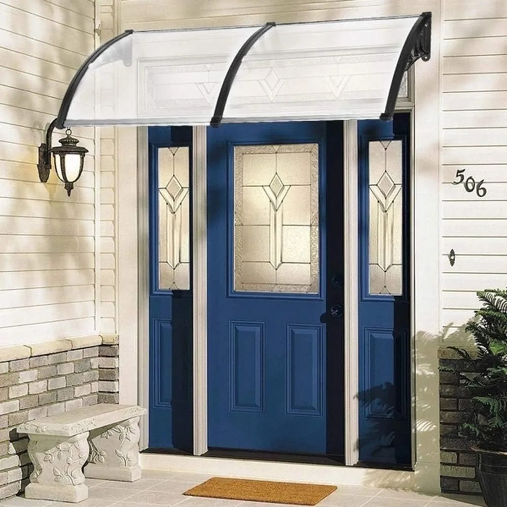 

80" x 40" Window Door Awning Canopy, Polycarbonate Entry Door Outdoor Window Awning Exterior, Front Door Overhang Awning