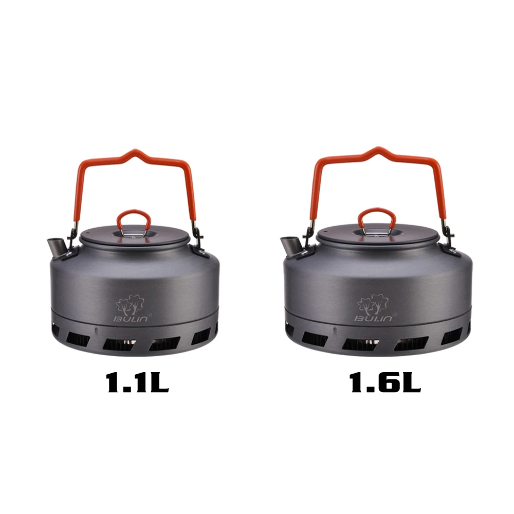 Quick Heating 1.1L/1.6L Camping Kettle, Portable Lightweight Aluminum Alloy Cookware for Outdoor Hiking