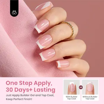 PRESS PLUS 法式美甲貼片,粉紅色短方形,15 種尺寸,150 片裝,4 合 1 美甲貼片,DIY 美甲藝術 8 最佳銷售 法式美甲 - №5