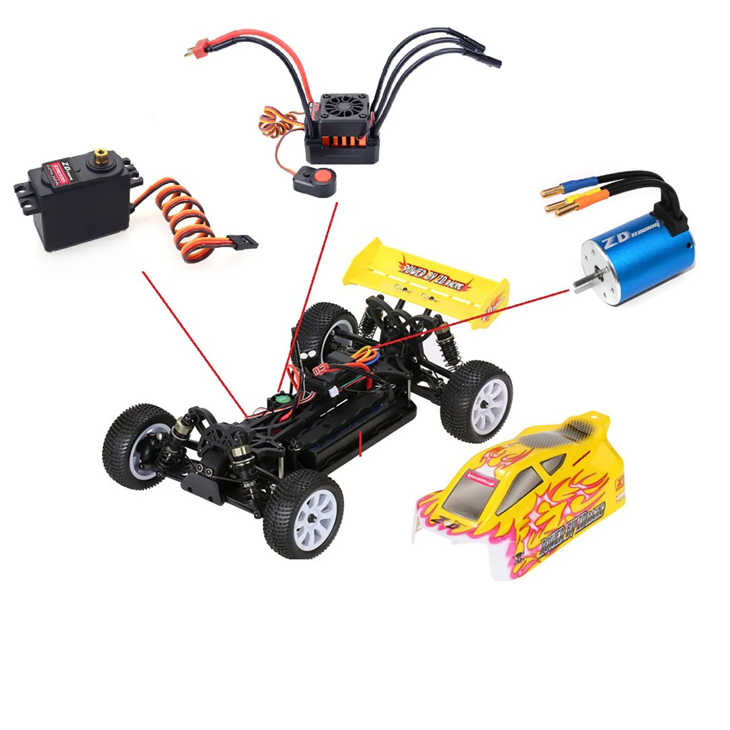 

ZD Racing 9102 10421-S 1/10 Remote Control Off Road Car RTR 1.2Inches Ground Clearance 4WD Splash Proof ESC RC Model Vehicle