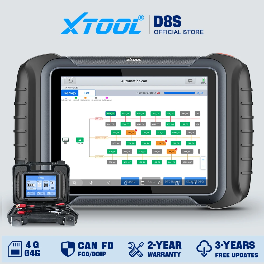 مراجعة وتحليل أداة XTOOL D8S: أداة تشخيصية موثوقة لسياراتك