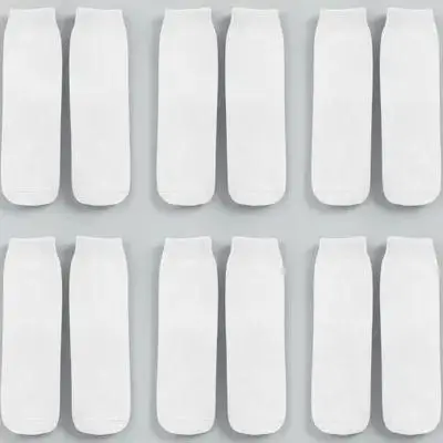 6 paires de chaussettes blanches vierges, chaussettes droites imprimables par Sublimation, 30cm, bricolage, transfert de colorant en Polyester, personnalisé et confortable