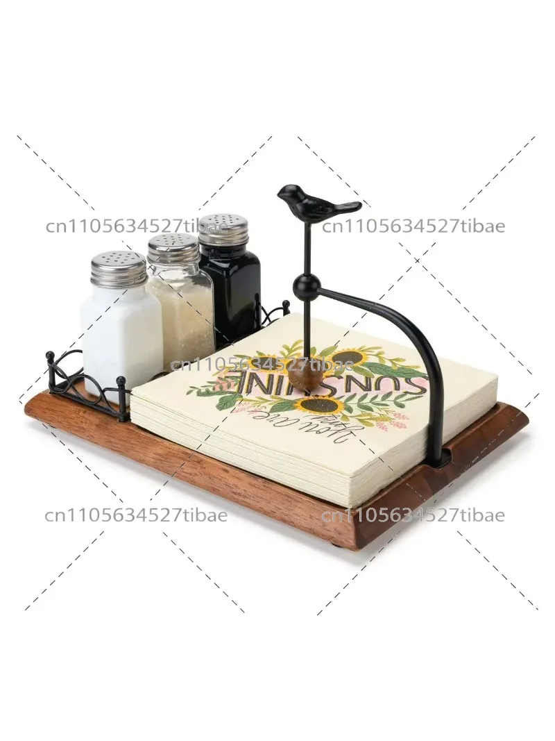 New Retro Dual-use tissue Rack Dining Table Tissue Seasoning Storage Rack Multi-function Storage Rack Household Storage