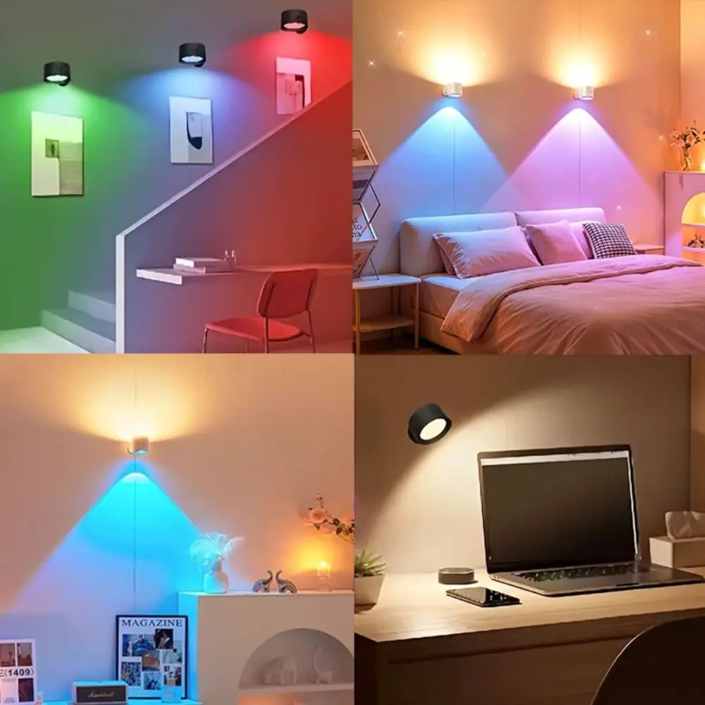 Magnetic Rechargeable Reading Light Remote Control Eye-Friendly Wall Sconce Adjustable Angles Detachable Design