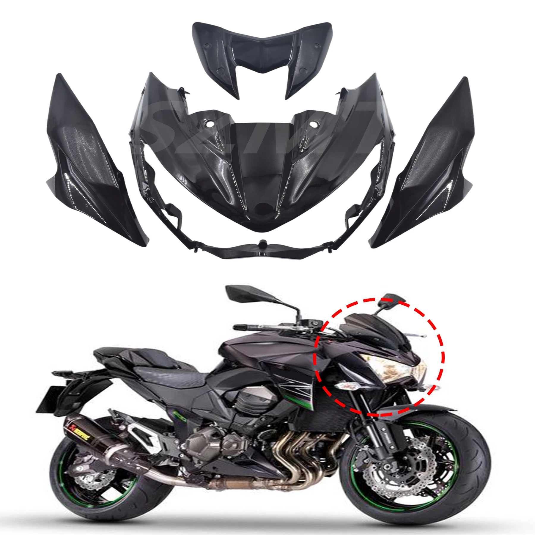 Motorcycle High Quality Front Head Cowl Upper Nose Fairing Headlight Fit For KAWASKI Z800 2013-2016 13-14-15-16 ABS Injection