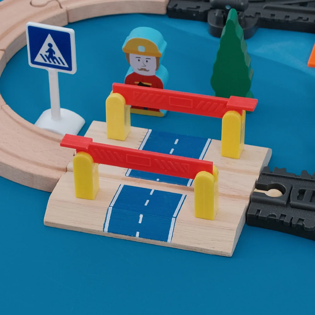 حاجز درابزين مسار القطار DIY محاكاة كتلة طريق السكك الحديدية لعبة ممتعة كتلة طريق السكك الحديدية تحفز الخيال