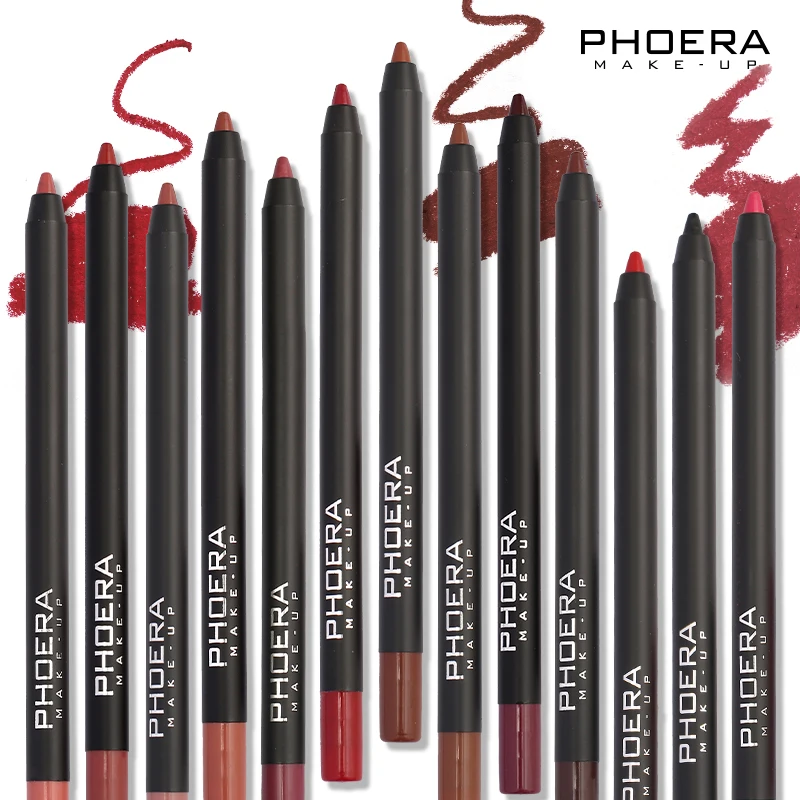 【3pcs-20%OFF】PHOERA 13-color Velvet Lip Liner Matte Smooth Long Lasting Lip Liner Pencil Lip Contour Makeup Beauty Cosmetics