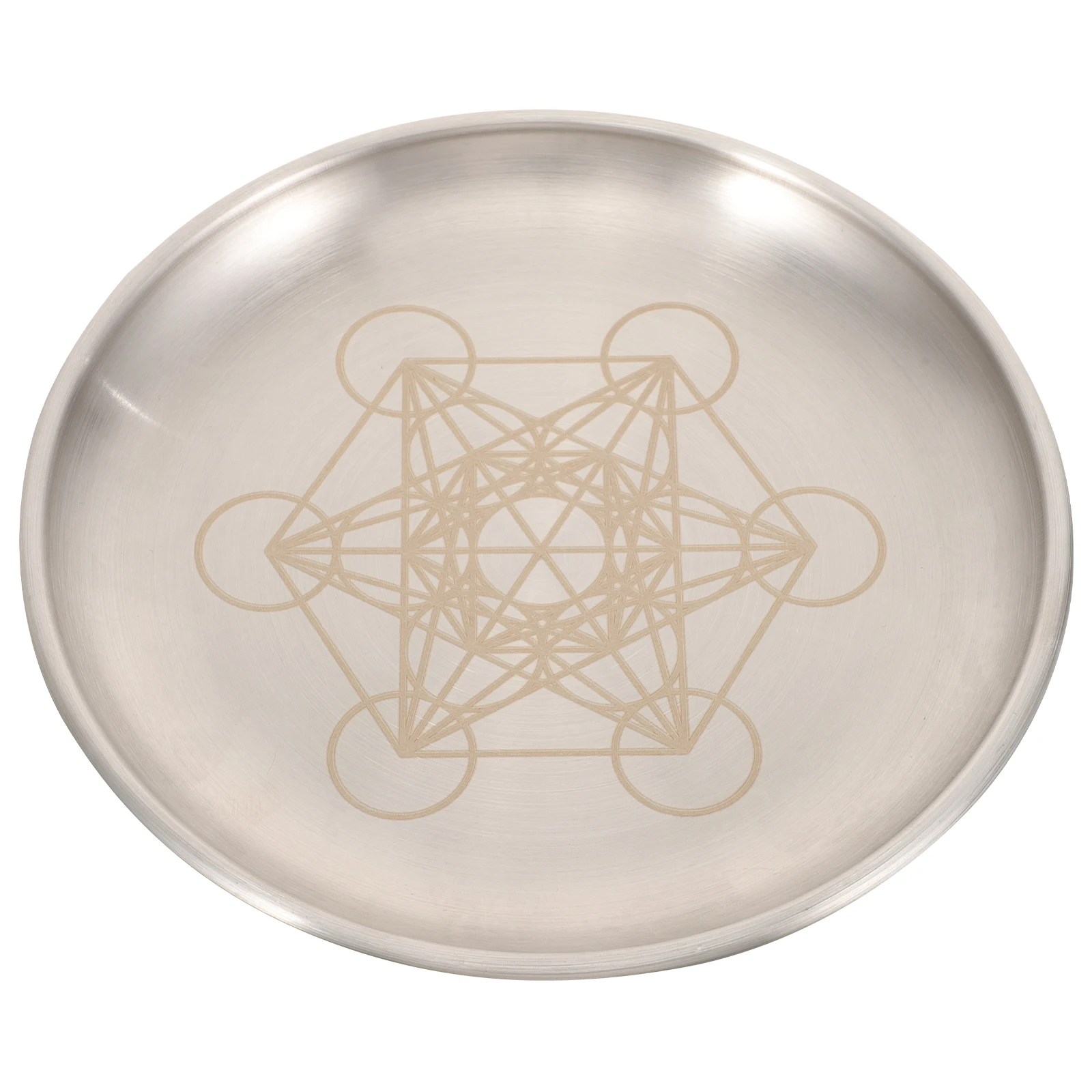 Pentagram Altar Ritual Plate Dish Flat Bowl Burning Holder Offering Fruit Tray Metal Jewelry Tray Food Snack