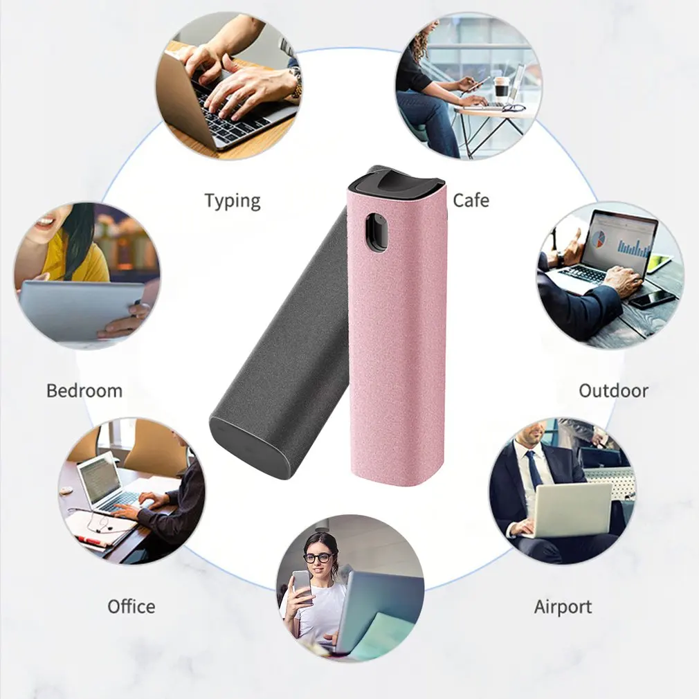 2in1 Microfiber Screen Cleaner Spray Bottle Set Mobile Phone Computer Microfiber Cloth Wipe Cleaning Glasses Wipes