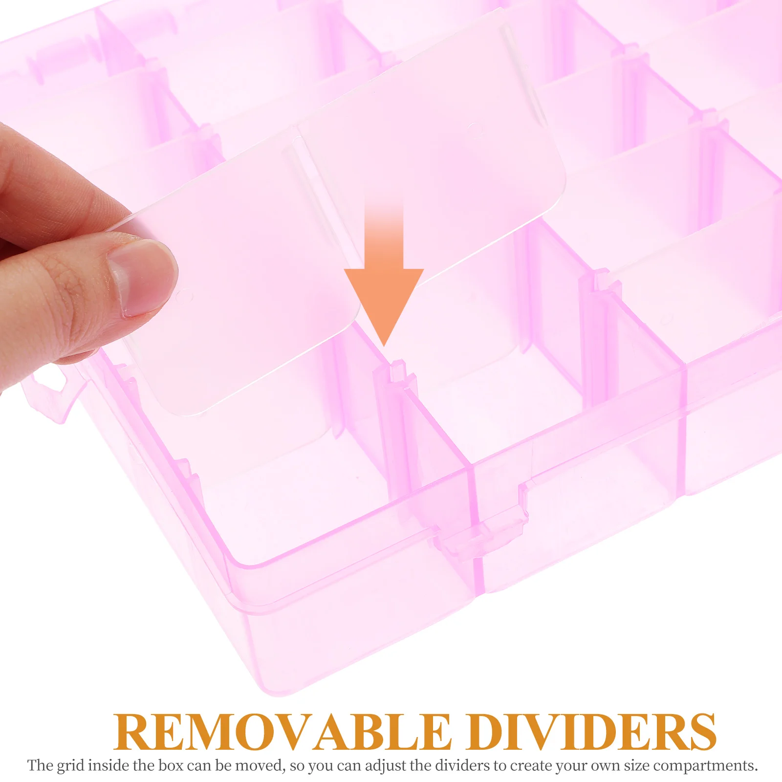 

Clear Hard Plastic Storage Box 36-Grid Jewelry Organizer Container Removable Dividers Adjustable Compartment Case For