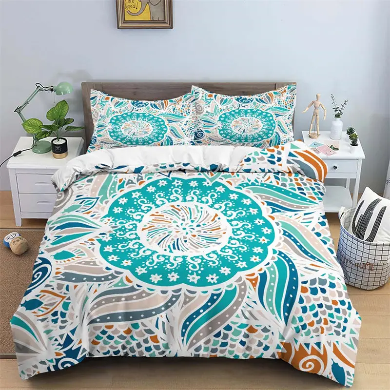 Copripiumino foglie tropicali boemia copripiumino foglia di palma Set biancheria da letto geometrica astratta King Full for Kids Boys Girls Decor