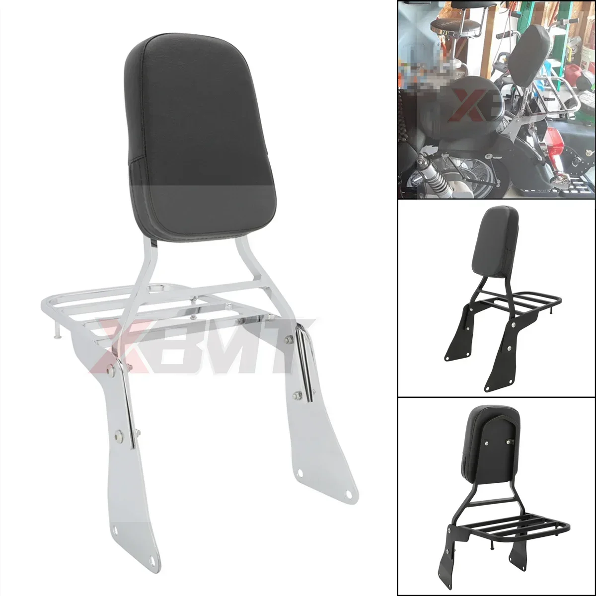 

Motorcycle Rear Backrest Sissy Bar Luggage Rack For Kawasaki Vulcan 1500 VN1500 Classic 1986-2013