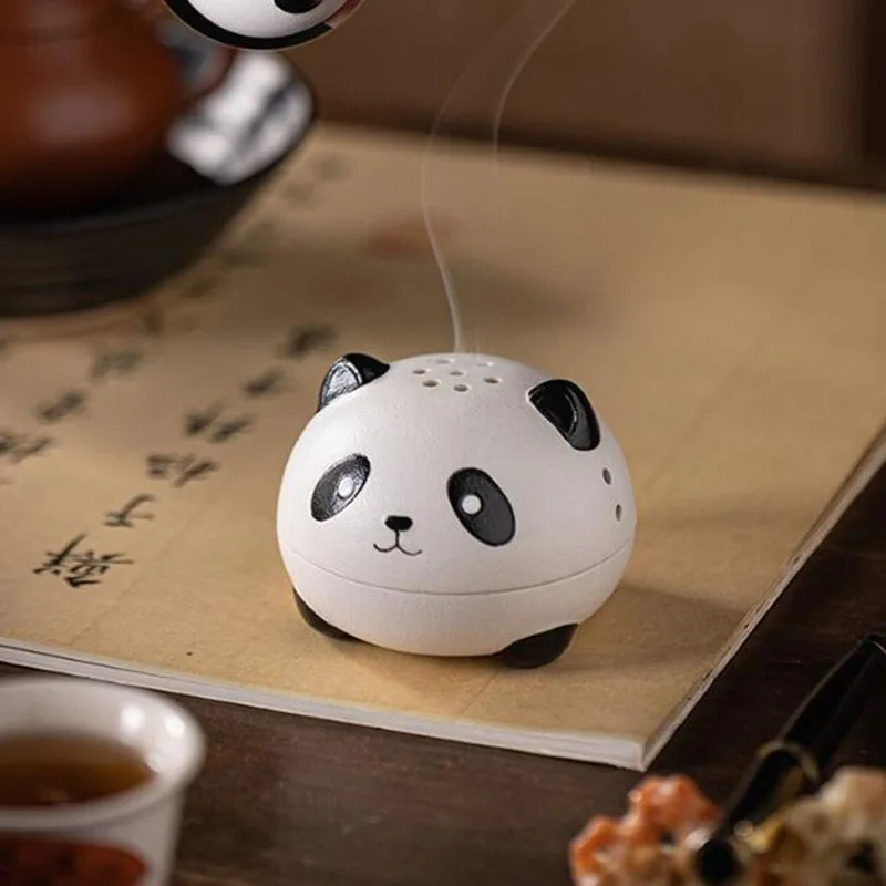 Porcelain Aromatherapy Burner Panda Stick Incese Holder Indoor Coil Incense Burner Fragrance Censer Home Decor