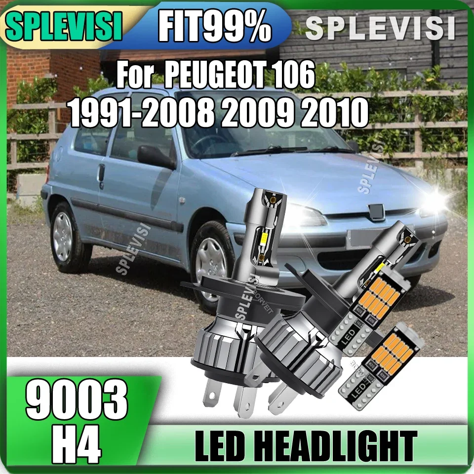 H4 LED Headlight Bulb Improve Light Efficiency For PEUGEOT 106 1991 1992 1993 1994 1995 1996 1997 1998 1999 2000 2001-2010