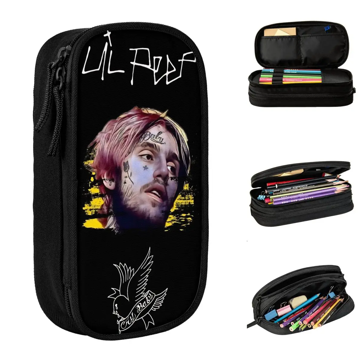 

Lil Peep Cool Rapper Merch Pen Box Large-capacity For School Pencil Bag Suprise Gift
