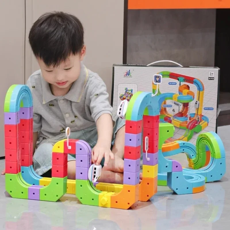 2025 Montessori Toy Latest Educational Toys Assembly Magic Track Train Set Children'S Toys Non-Remote Control Rail Car Gift Box
